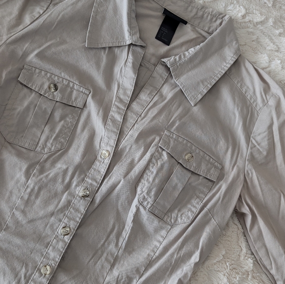 H&M button up 3/4 sleeve size 4 top - Picture 8 of 8